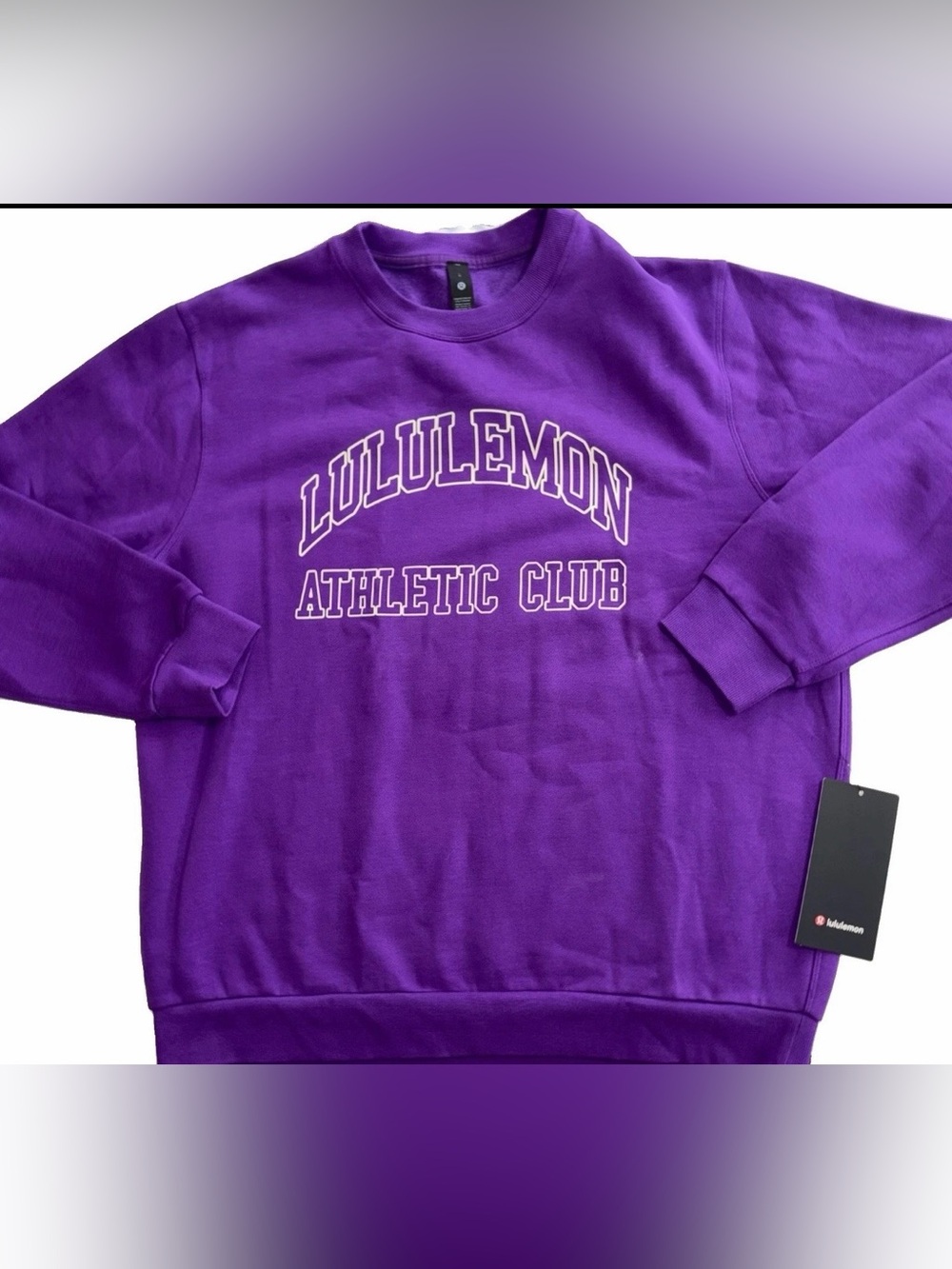 NWT LULULEMON MENS LARGE STEADY STATE CREW SWEATSHIRT*GRAPHIC PURPLE RETAIL $118